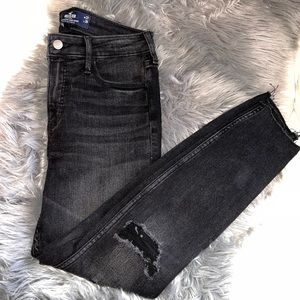 Distressed black Hollister jeans